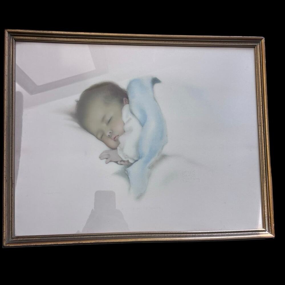 Bessie Pease Gutmann A Little Bit of Heaven Vintage Framed Print Baby 15”x19”